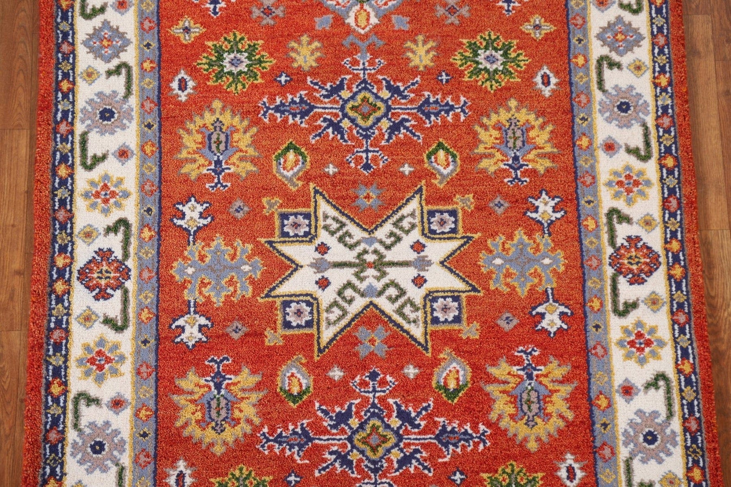 Geometric Kazak Oriental Area Rug 4x6