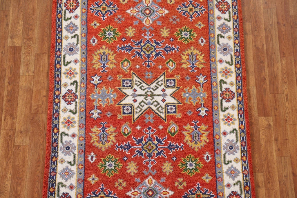 Geometric Kazak Oriental Area Rug 4x6