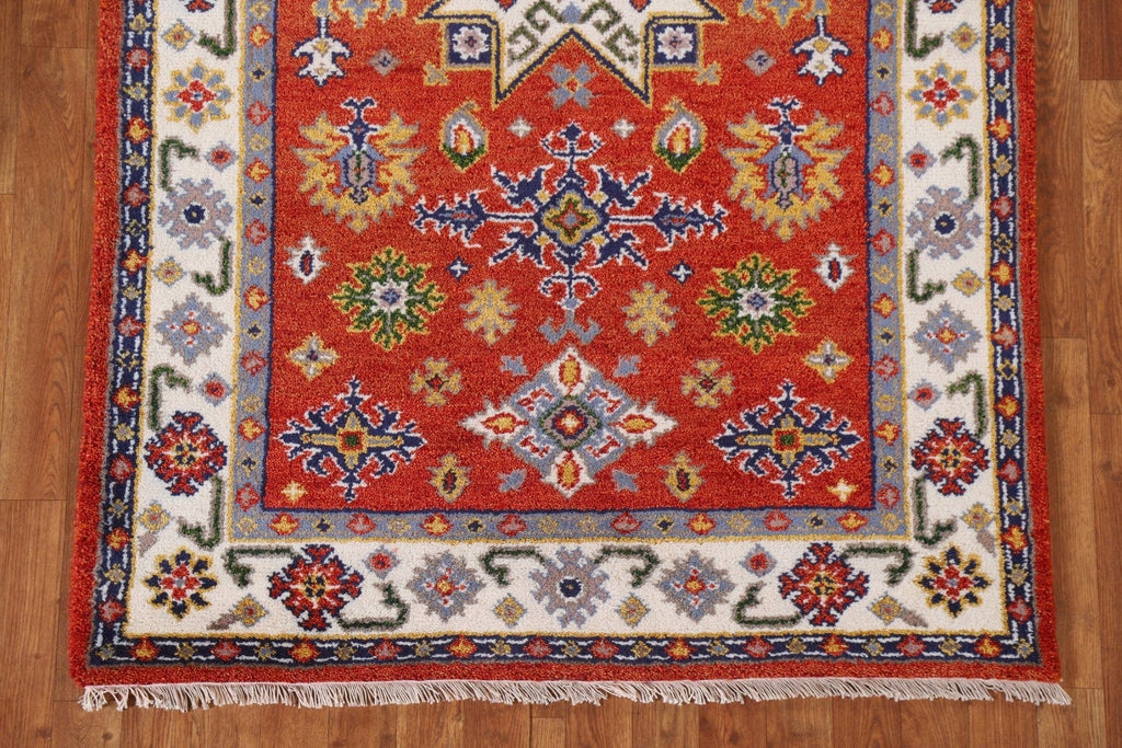 Geometric Kazak Oriental Area Rug 4x6