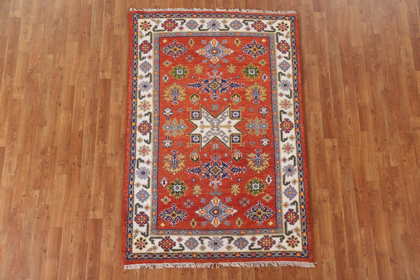 Handmade Kazak Oriental Area Rug 4x6