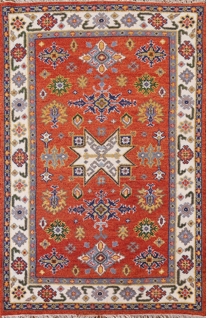 Handmade Kazak Oriental Area Rug 4x6