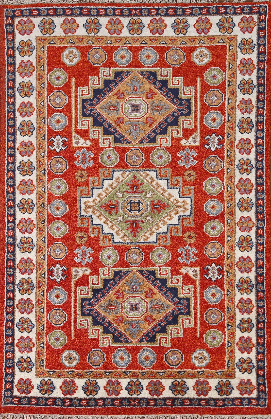 Geometric Kazak Area Rug 4x6