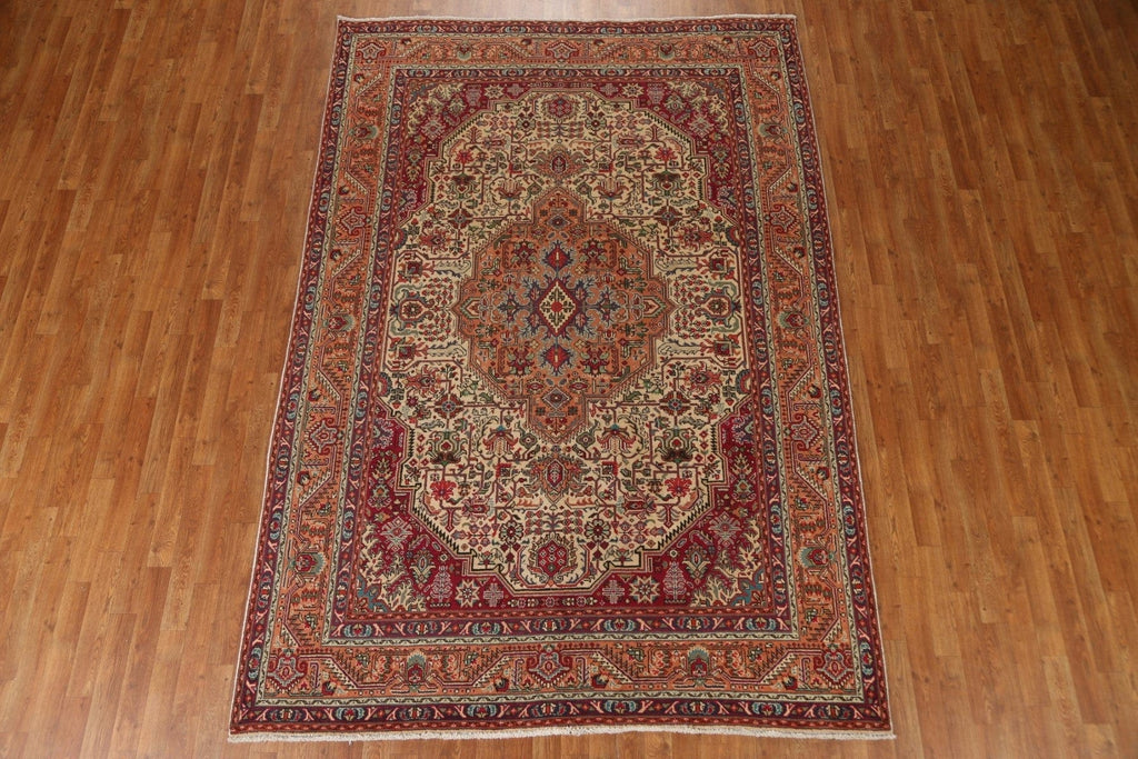 Geometric Tabriz Persian Area Rug 7x10