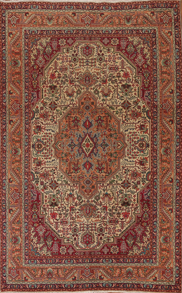 Geometric Tabriz Persian Area Rug 7x10