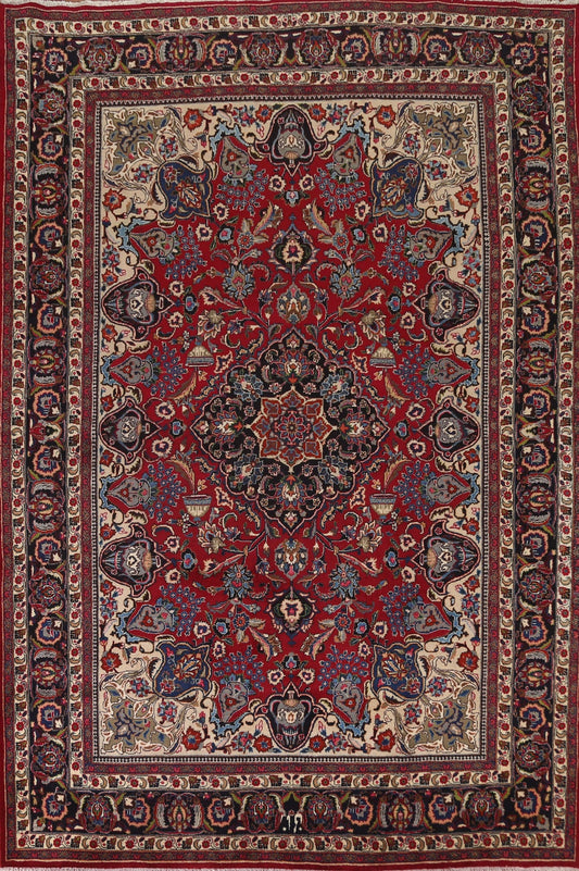 Vintage Wool Mashad Persian Area Rug 8x11