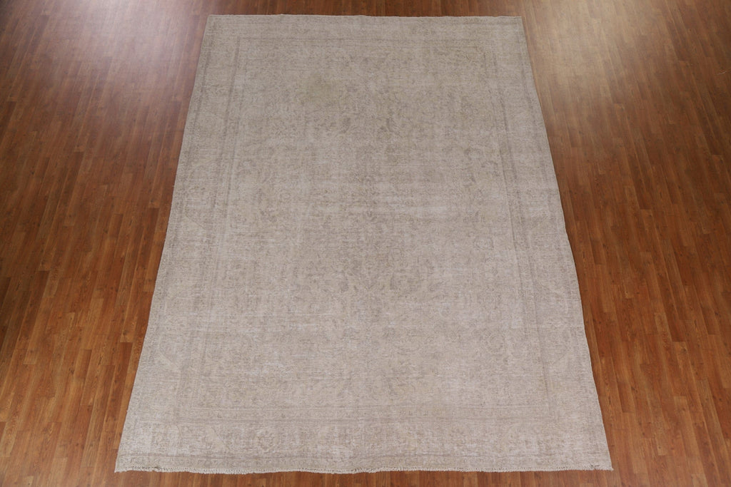 Distressed Muted Tabriz Persian Area Rug 9x12