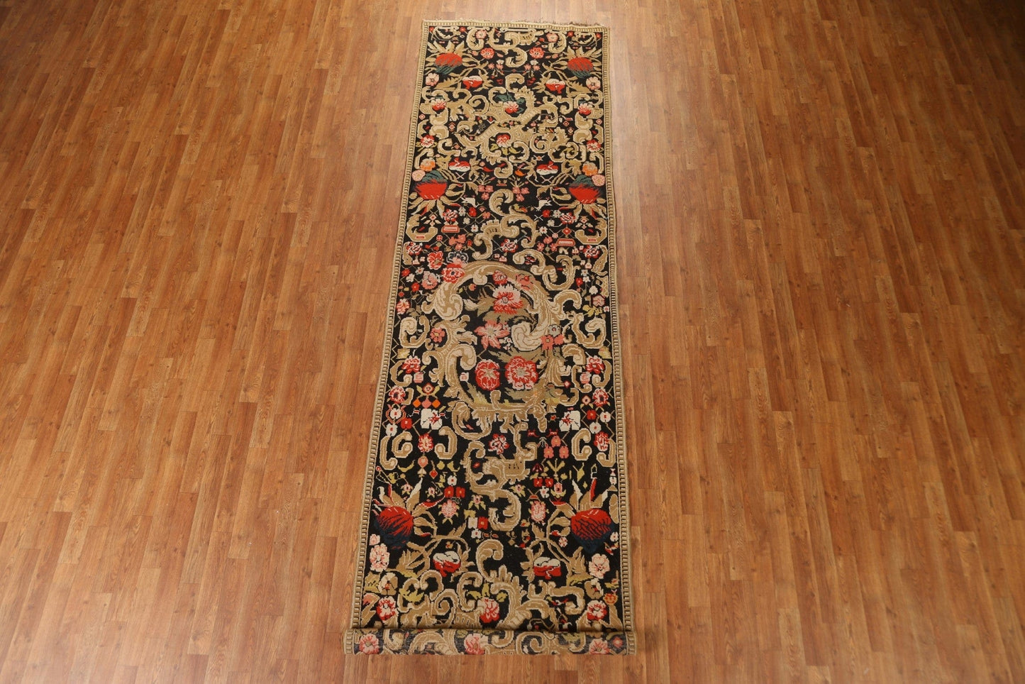 Antique Vegetable Dye Karabakh Runner Rug 3x13