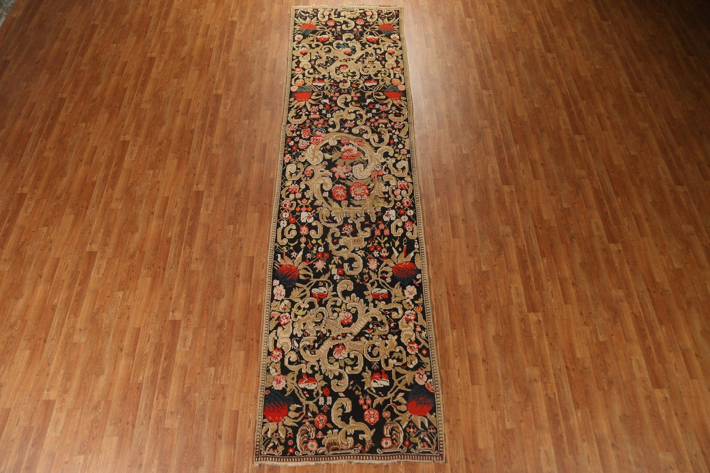 Antique Vegetable Dye Karabakh Runner Rug 3x13