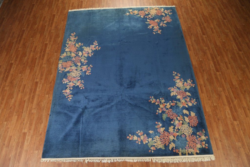 Vegetable Dye Art Deco Oriental Area Rug 9x12