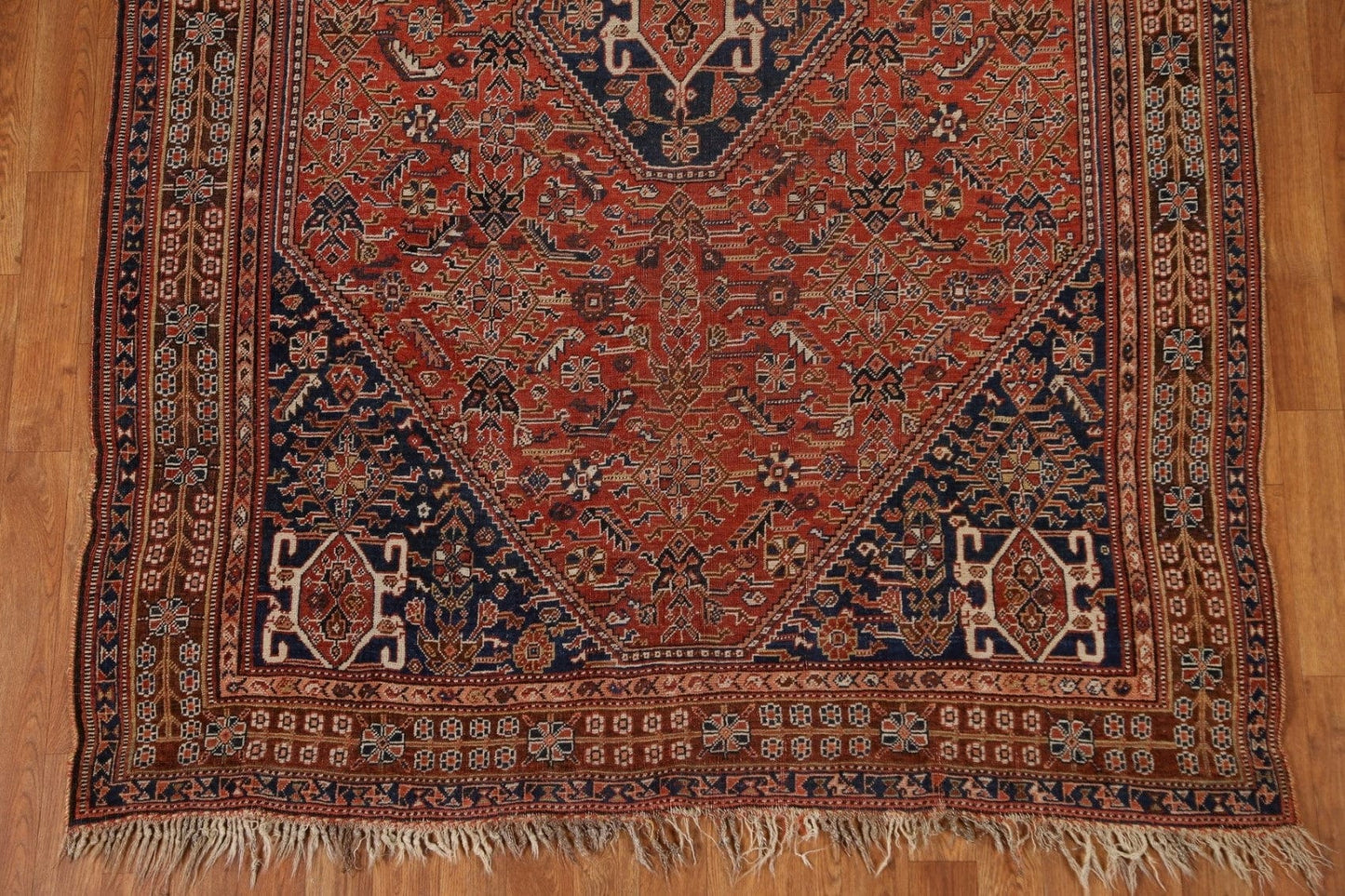 Pre-1900 Antique Vegetable Dye Qashai Persian Area Rug 5x8