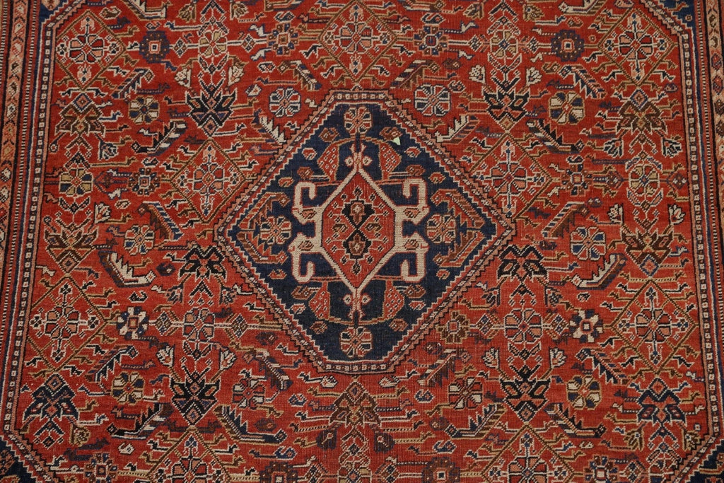 Pre-1900 Antique Vegetable Dye Qashai Persian Area Rug 5x8