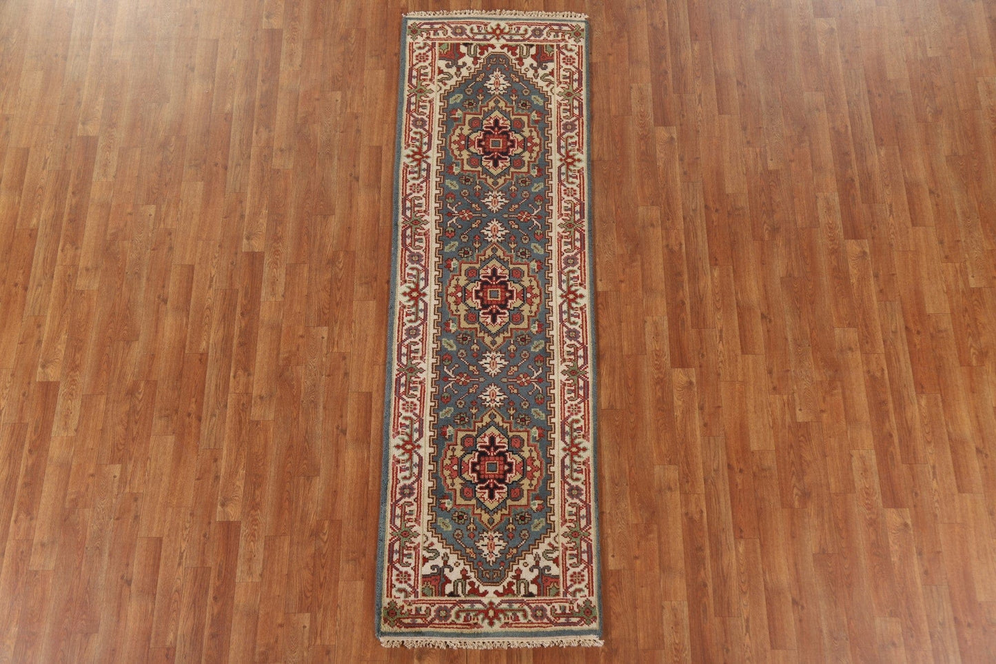 Geometric Heriz Serapi Runner Rug 2x8