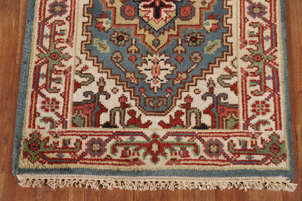 Geometric Heriz Serapi Runner Rug 2x8