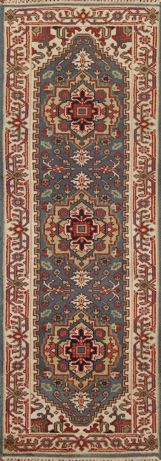 Geometric Heriz Serapi Runner Rug 2x8