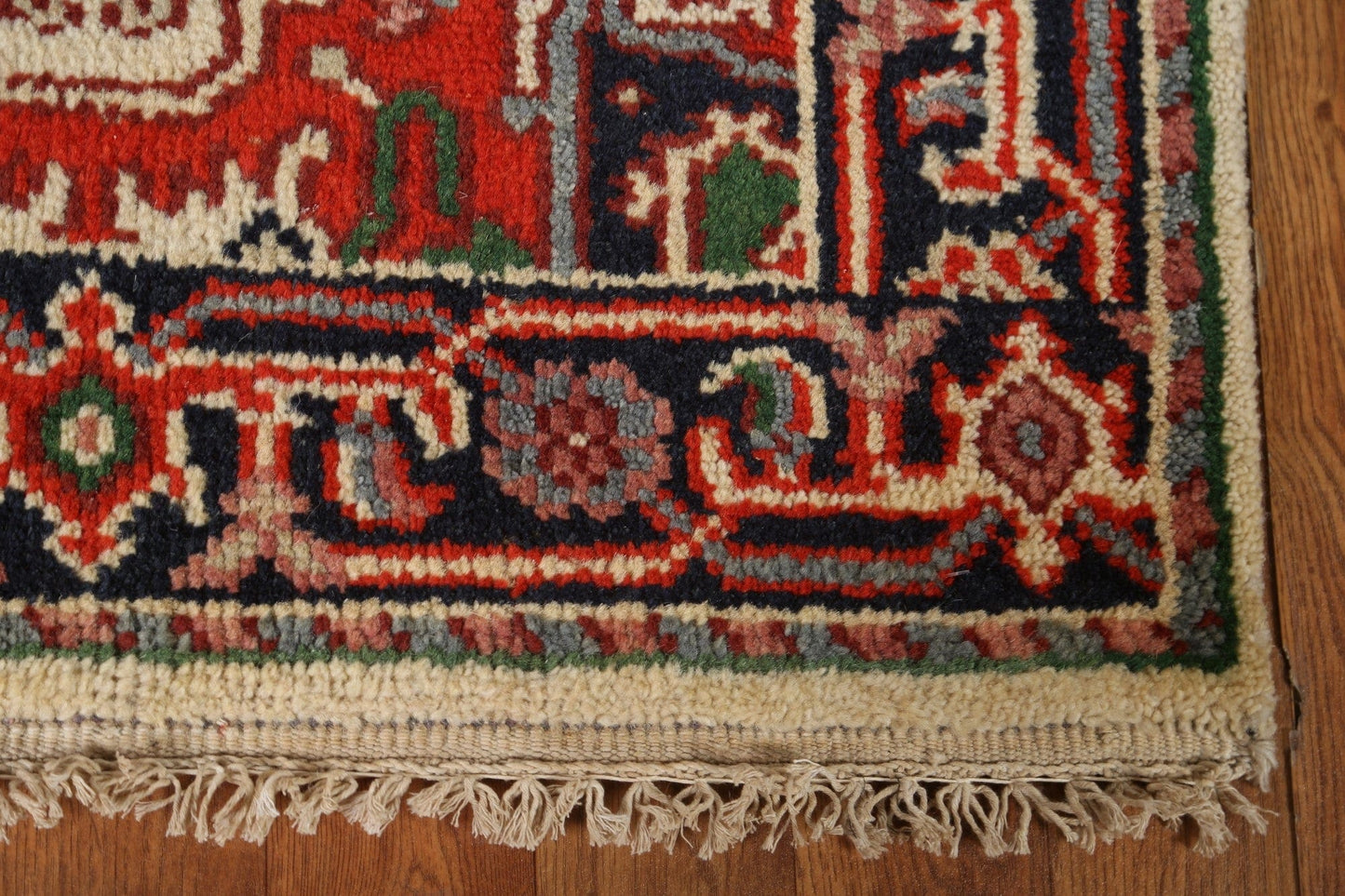 Hand-Knotted Heriz Serapi Runner Rug 3x8