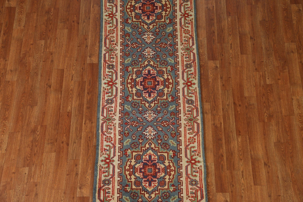 Geometric Heriz Serapi Runner Rug 3x8