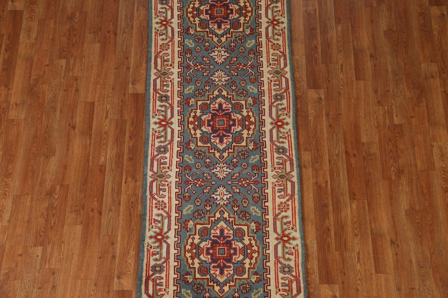 Geometric Heriz Serapi Runner Rug 3x8