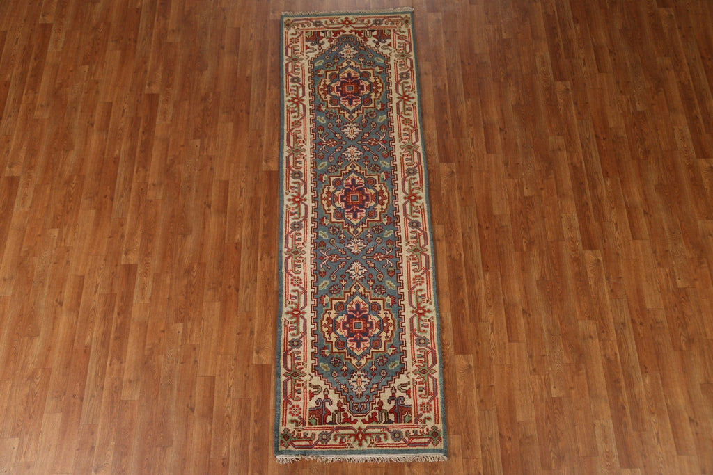 Geometric Heriz Serapi Runner Rug 3x8