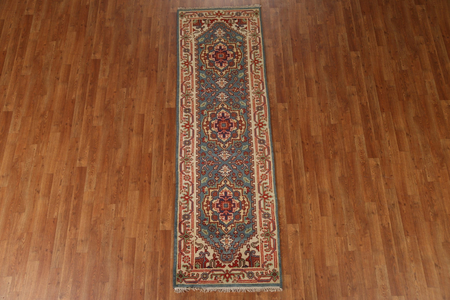 Geometric Heriz Serapi Runner Rug 3x8