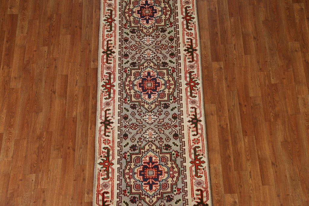 Handmade Heriz Serapi Runner Rug 3x8