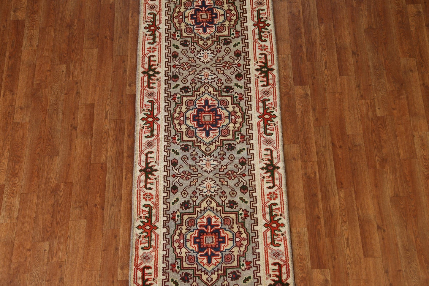 Handmade Heriz Serapi Runner Rug 3x8