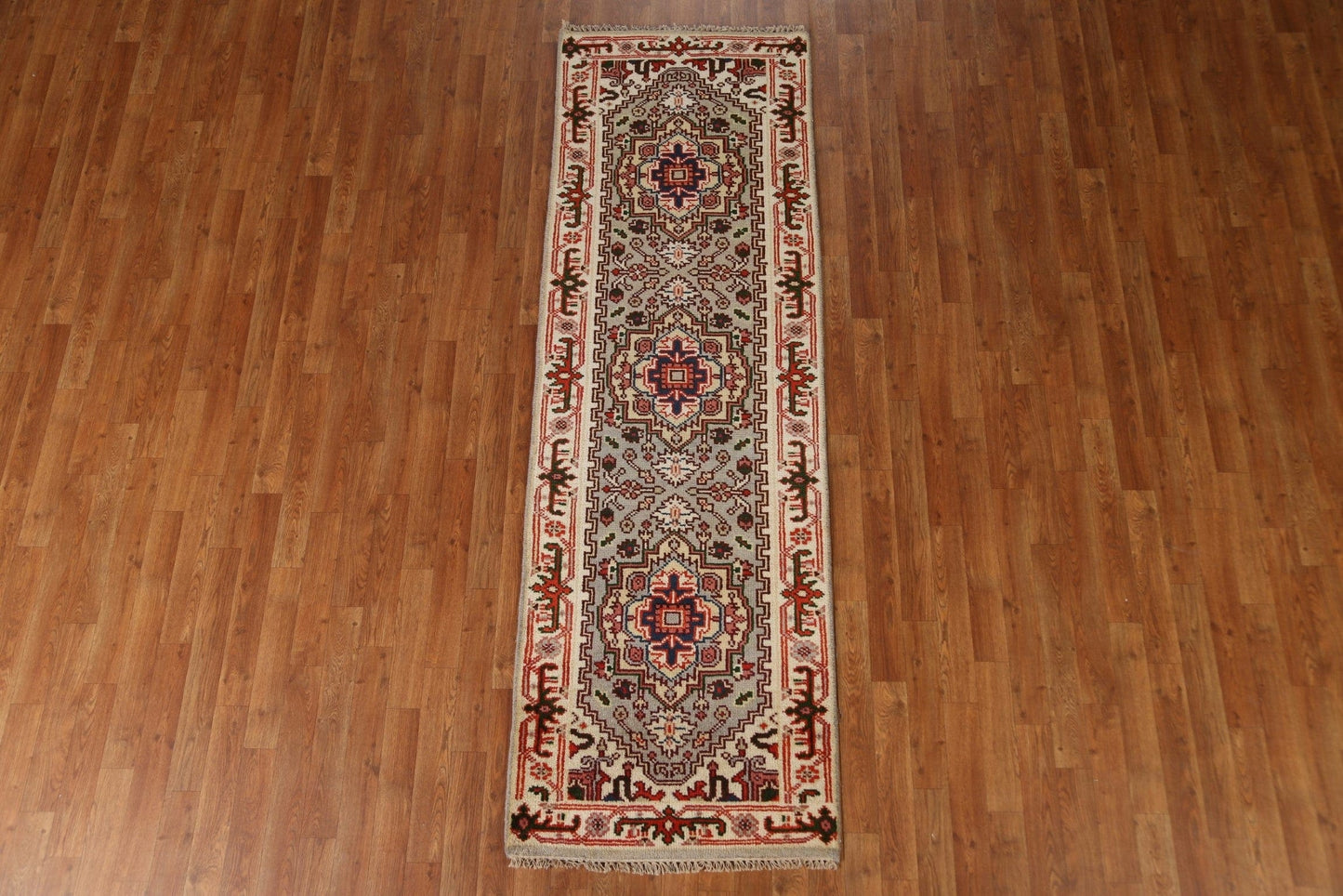 Handmade Heriz Serapi Runner Rug 3x8