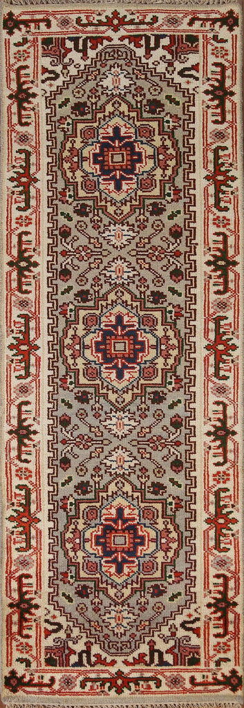 Handmade Heriz Serapi Runner Rug 3x8