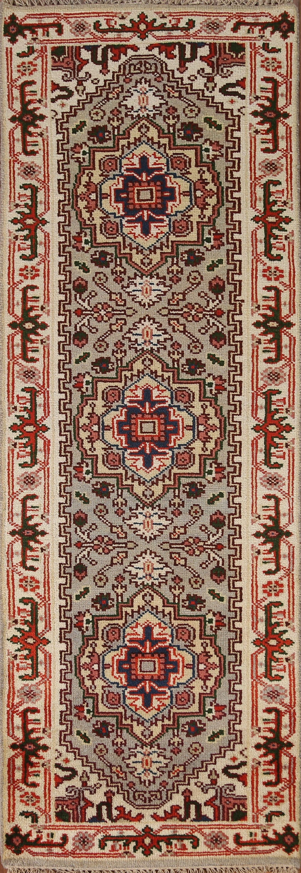 Handmade Heriz Serapi Runner Rug 3x8