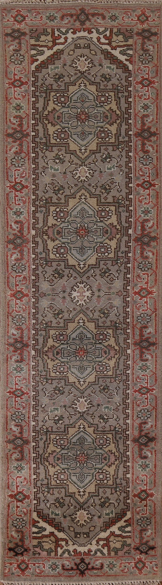 Geometric Heriz Serapi Runner Rug 2x10