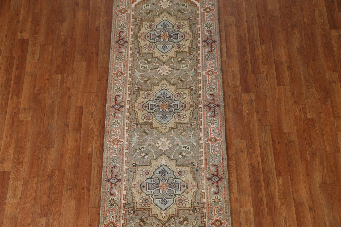 Geometric Heriz Serapi Oriental Rug 3x8