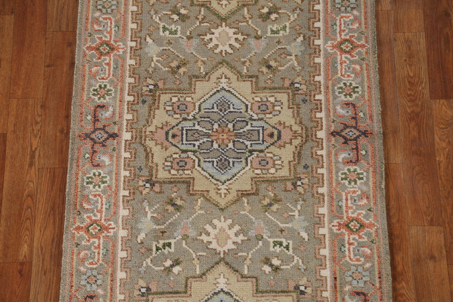 Geometric Heriz Serapi Oriental Rug 3x8