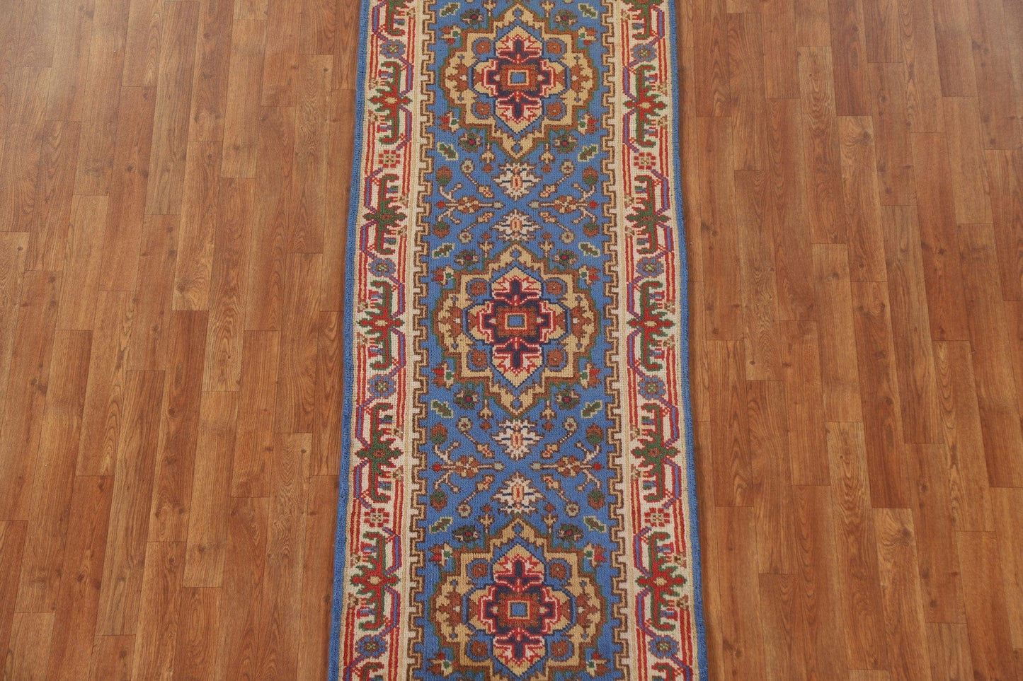 Handmade Heriz Serapi Wool Runner Rug 3x8