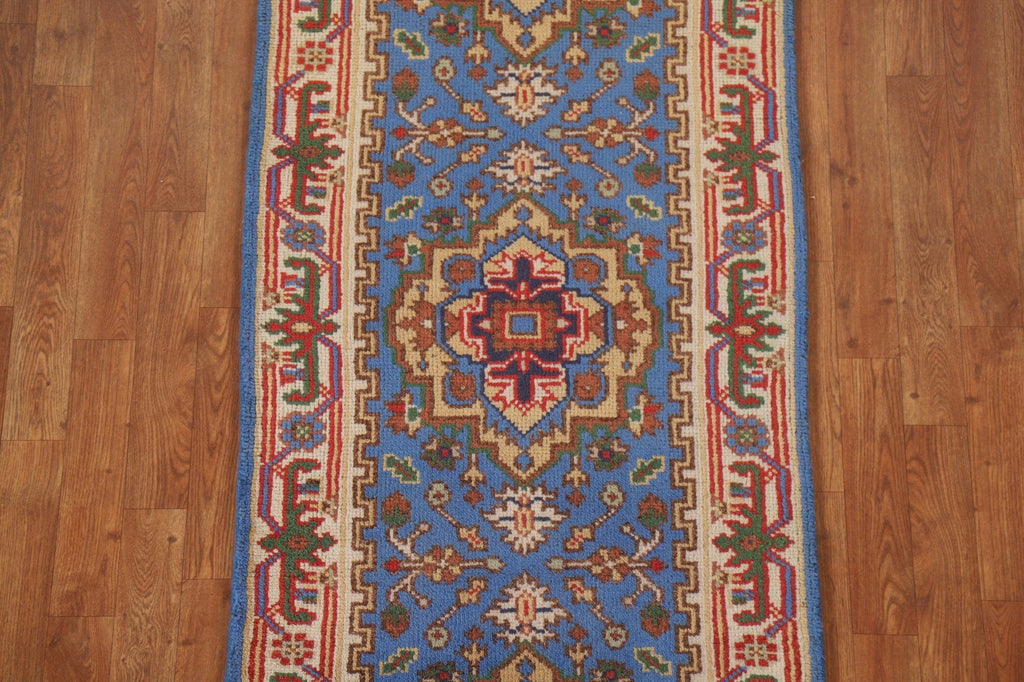 Handmade Heriz Serapi Wool Runner Rug 3x8