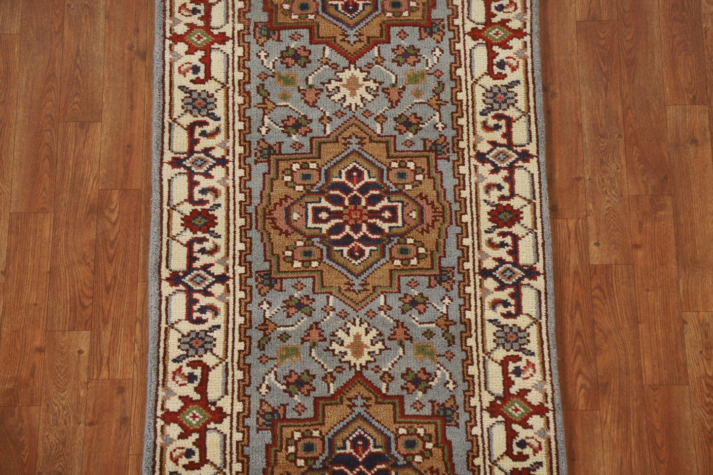 Handmade Heriz Serapi Runner Rug 3x8