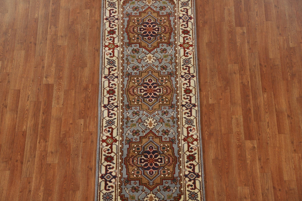 Handmade Heriz Serapi Runner Rug 3x8