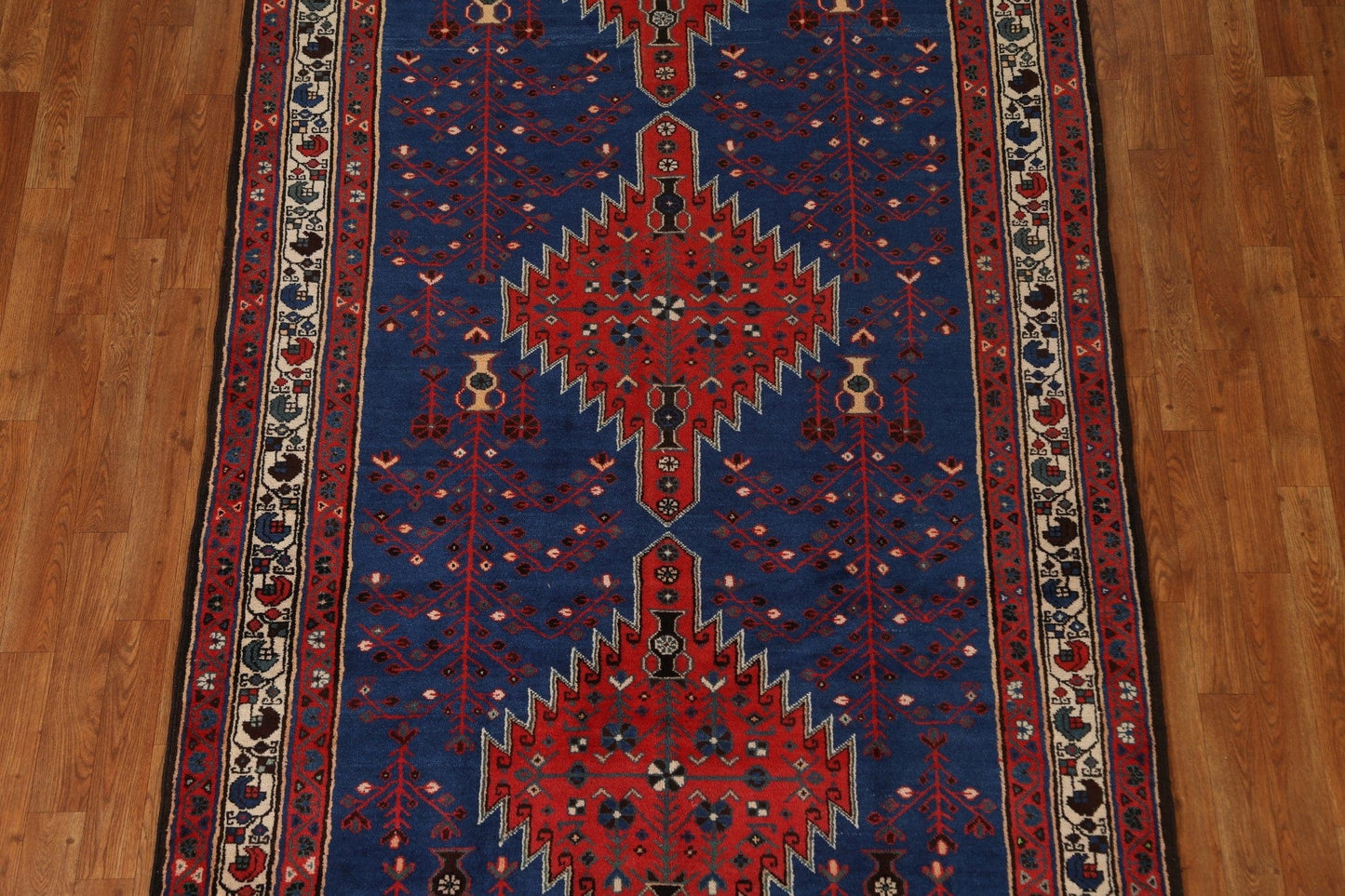 Blue Tribal Sirjan Persian Area Rug 5x9