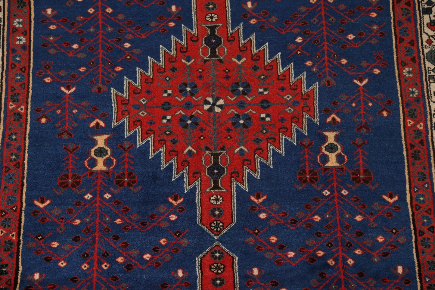 Blue Tribal Sirjan Persian Area Rug 5x9