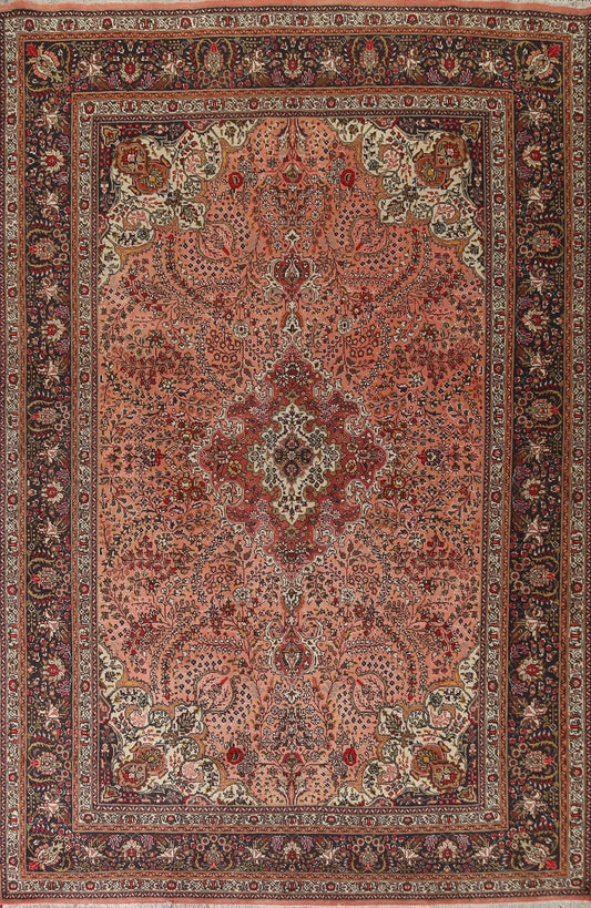 Vintage Floral Tabriz Persian Area Rug 8x11