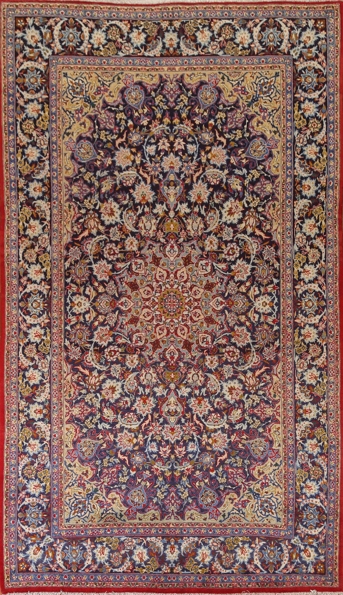 Vintage Floral Isfahan Persian Area Rug 7x11