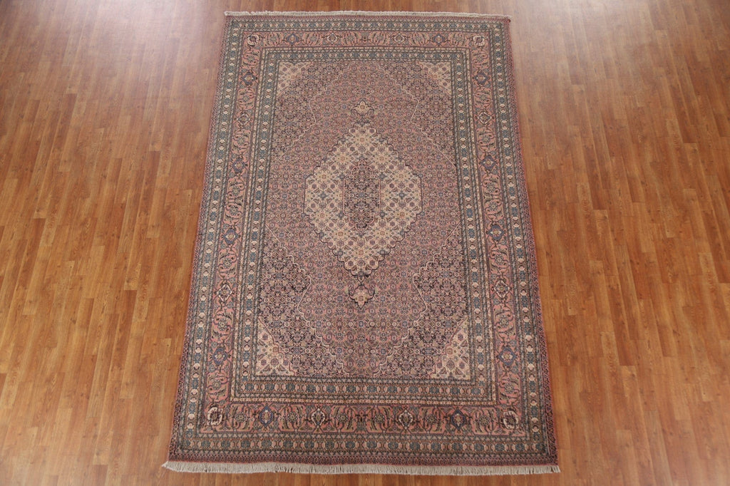 Vintage Geometric Tabriz Persian Area Rug 7x11