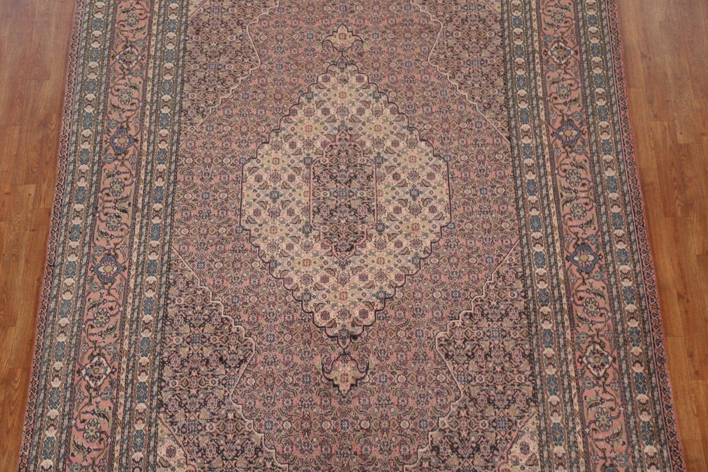 Vintage Geometric Tabriz Persian Area Rug 7x11