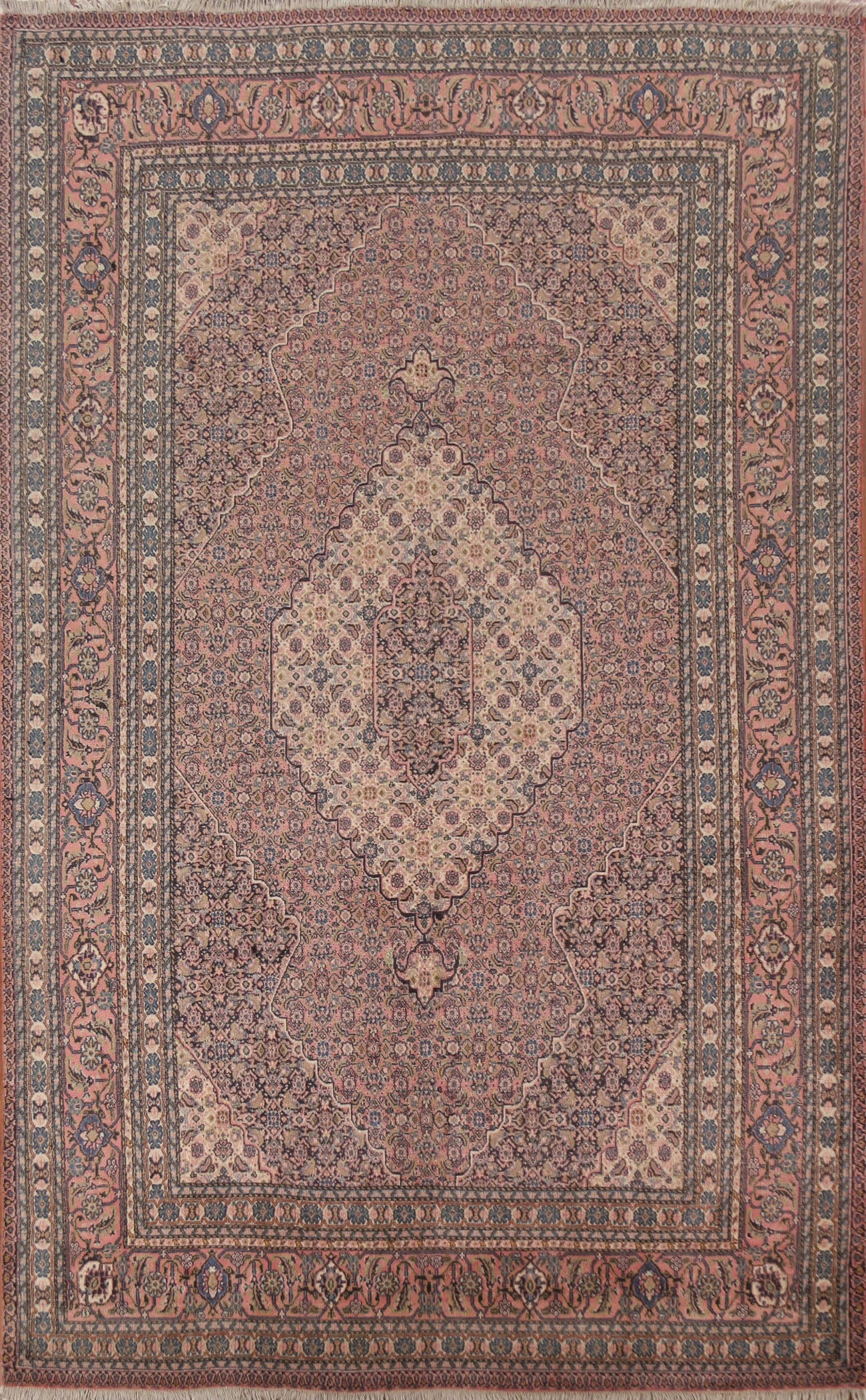 Vintage Geometric Tabriz Persian Area Rug 7x11