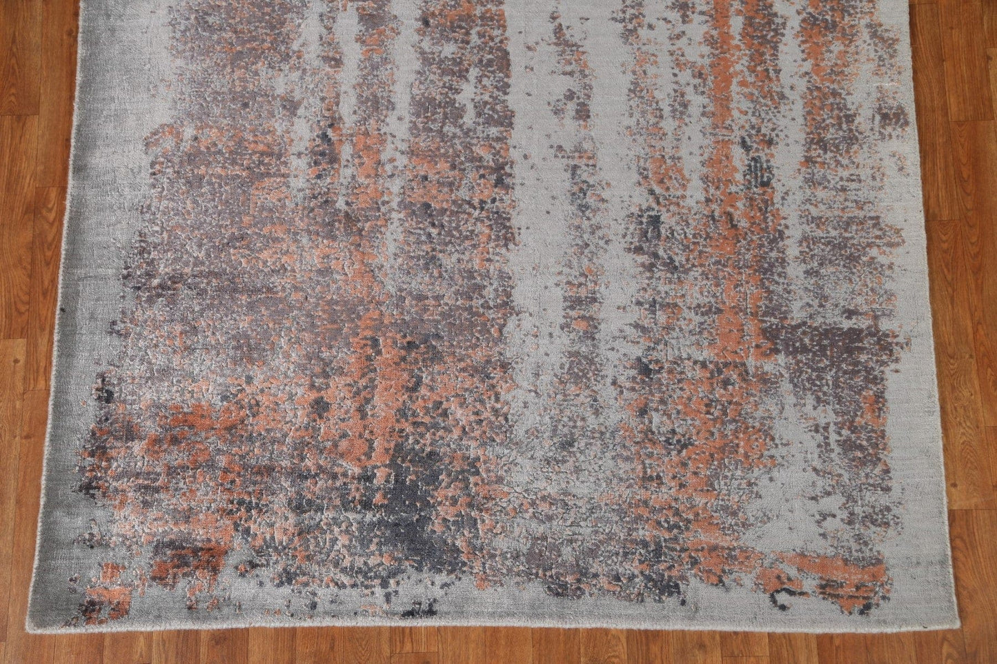100% Silk Distressed Look Abstract Area Rug 5x7