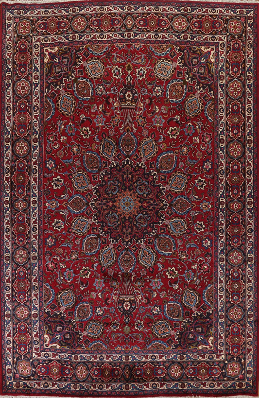 Vintage Red Mashad Persian Area Rug 8x12