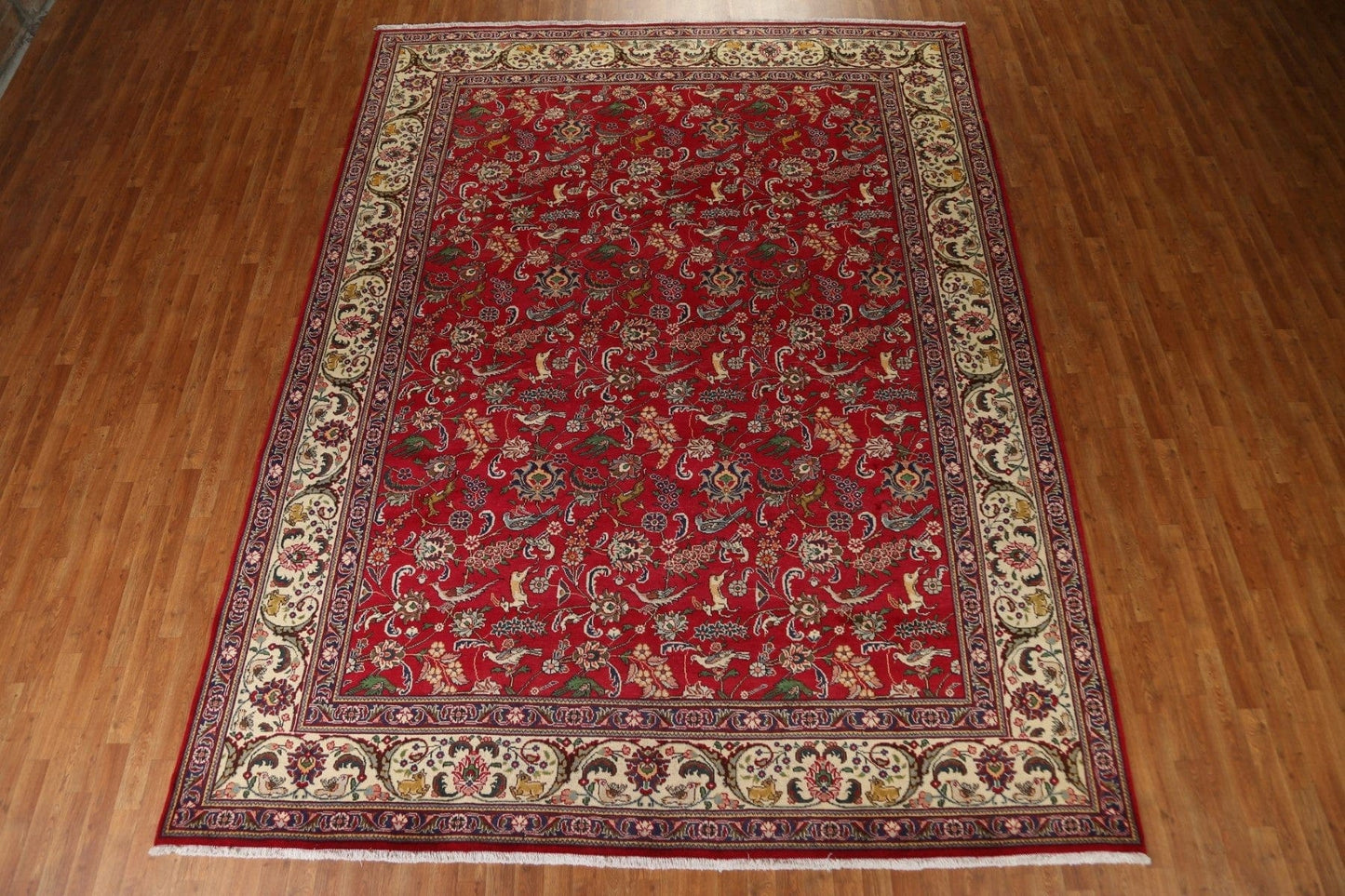 Animal Pictorial Tabriz Persian Area Rug 10x13