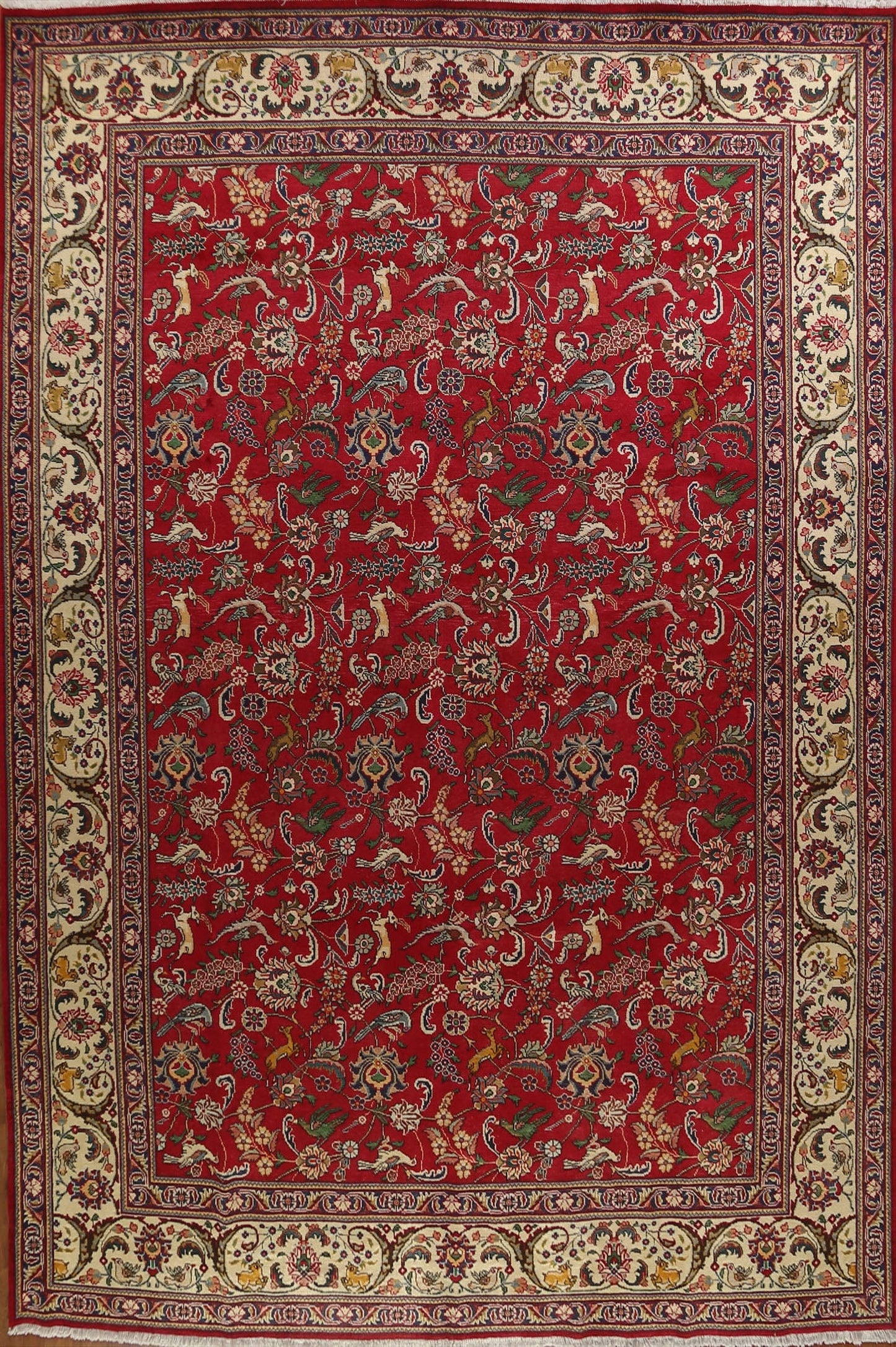 Animal Pictorial Tabriz Persian Area Rug 10x13