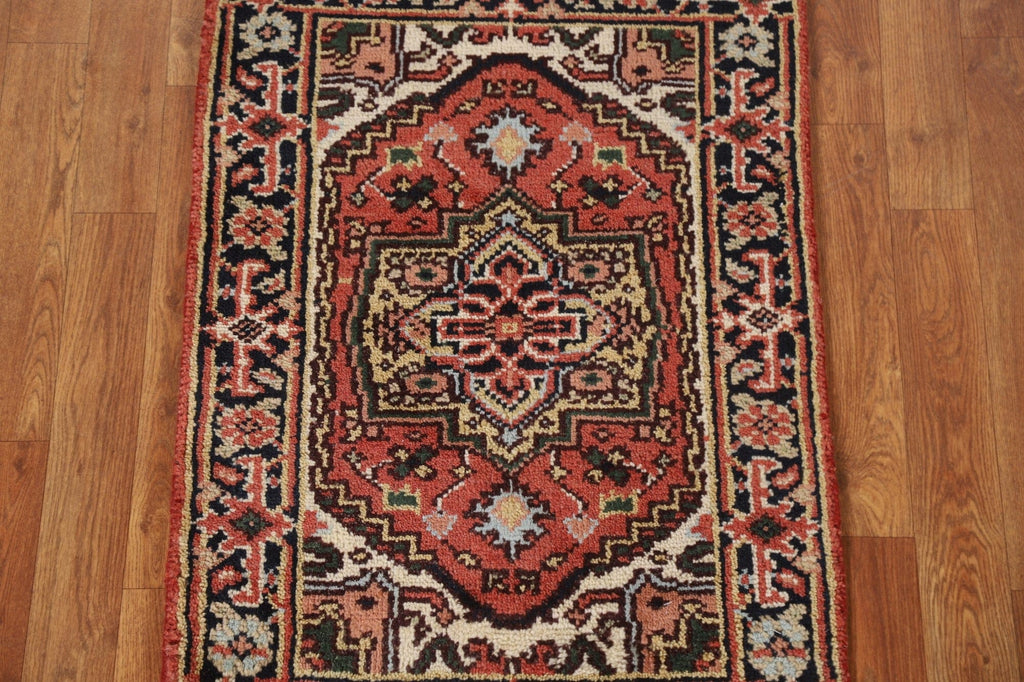 Hand-Knotted Heriz Serapi Geometric Rug 2x3