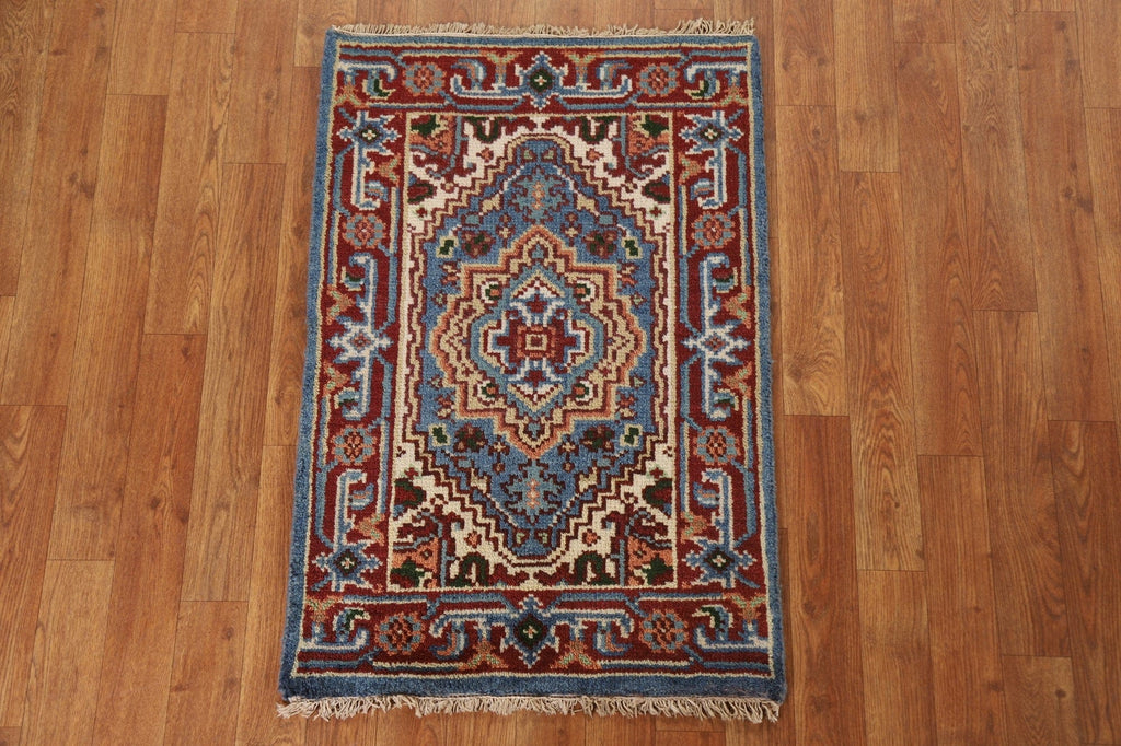 Light Blue Heriz Serapi Wool Rug 2x3