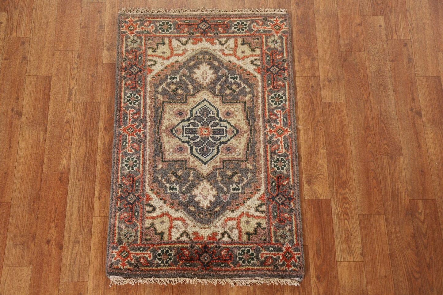 Gray Wool Heriz Serapi Handmade Rug 2x3