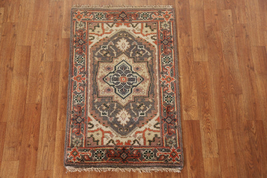 Gray Wool Heriz Serapi Handmade Rug 2x3